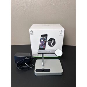 Belkin Charge Dock Apple Watch iPhone Silver Model‎ F8J183 Charger Stand